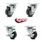 Service Caster 3.5 Inch Thermoplastic Rubber Wheel Swivel Top Plate Caster Set with 2 Brake SCC SCC-20S3514-TPRB-2-TLB-2 - alternate 7